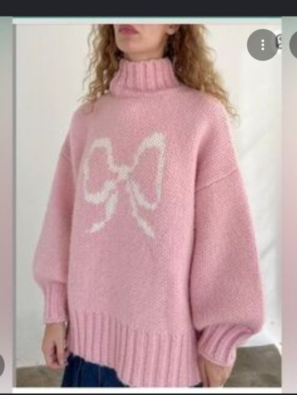 Lisa Says Gah Cece Bow Turtleneck Oversized Xs/S